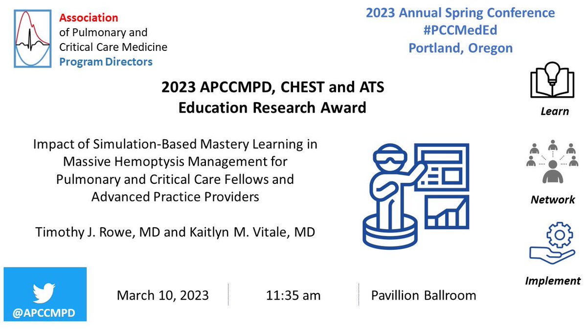 APCCMPD (@apccmpd) on Twitter photo 🎉 🎊 Congratulations to the 2023 award winners 🎉 🎊
🏆 Mid-career: @MirnaMohanraj
🏆 Emerging educators: <a href="/AvrahamCooperMD/">Avraham Z. Cooper, MD 🩺</a> <a href="/vanholdenmd/">Van Holden</a>
🏆 <a href="/APCCMPD/">APCCMPD</a> <a href="/accpchest/">CHEST</a> <a href="/atscommunity/">American Thoracic Society (ATS)</a> Education research award: Drs. Rose and Vitale
#PCCMeded 🎉 🎊 Congratulations to the 2023 award winners 🎉 🎊
🏆 Mid-career: @MirnaMohanraj
🏆 Emerging educators: <a href="/AvrahamCooperMD/">Avraham Z. Cooper, MD 🩺</a> <a href="/vanholdenmd/">Van Holden</a>
🏆 <a href="/APCCMPD/">APCCMPD</a> <a href="/accpchest/">CHEST</a> <a href="/atscommunity/">American Thoracic Society (ATS)</a> Education research award: Drs. Rose and Vitale
#PCCMeded