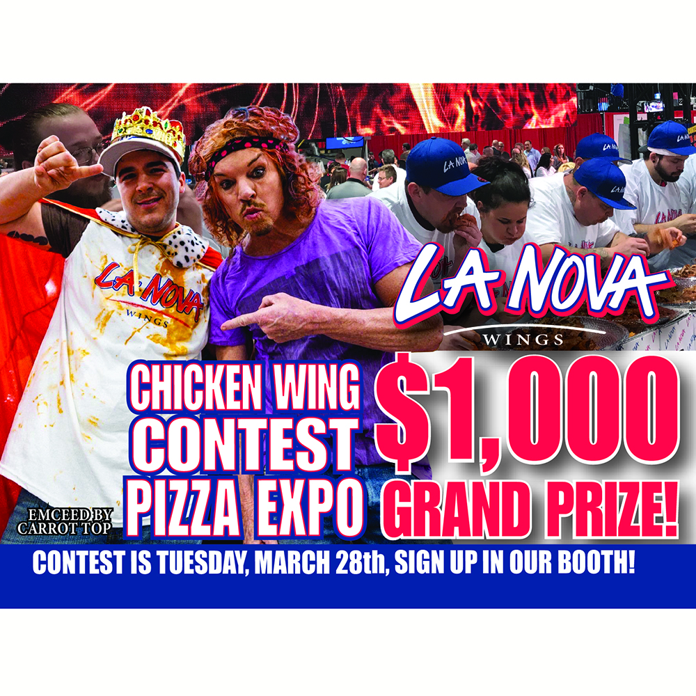 joeylanova's tweet image. Wing Eating Contest
Carrot Top 
At Pizza Expo on 3/28 
$1000 GRAND PRIZE 🏆💰
🍗
See you in Vegas! 🎰
🍗
🍗
#lanova #lanovawings #buffalo #wings #pizza #chickenwings #buffalowings #wingking #billionsofwings #billionsandbillionsofwingssold #pizzaexpo #wingeatingcontest #carrottop