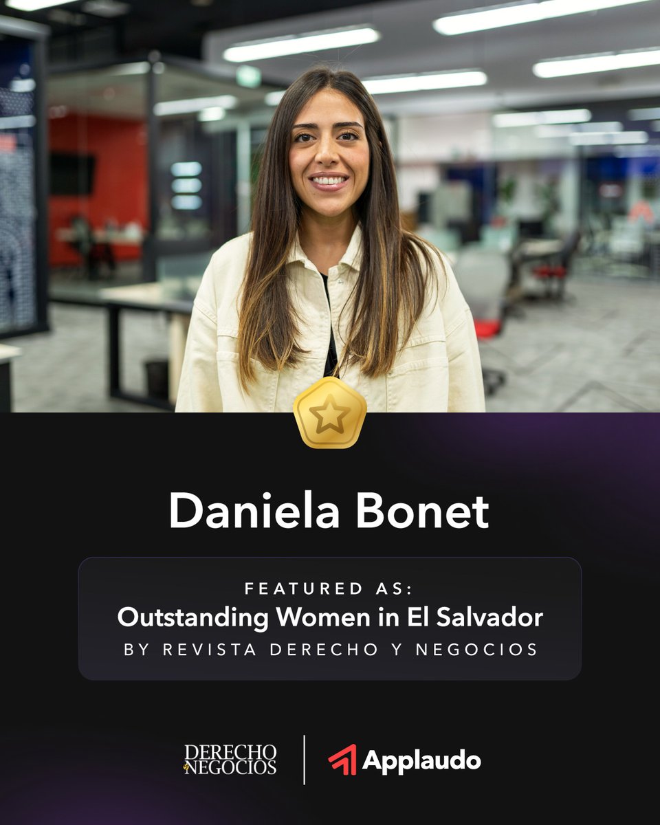 applaudo_'s tweet photo. On this special day, we want to congratulate Daniela Bonet, our Chief of Staff, for being recognized as one of the most Outstanding Women in El Salvador by Revista Derecho y Negocios. Thank you for inspiring more women to lead the way 🙌
#TechMadeInLATAM #IWD2023 https://t.co/OvFBL0I3hE