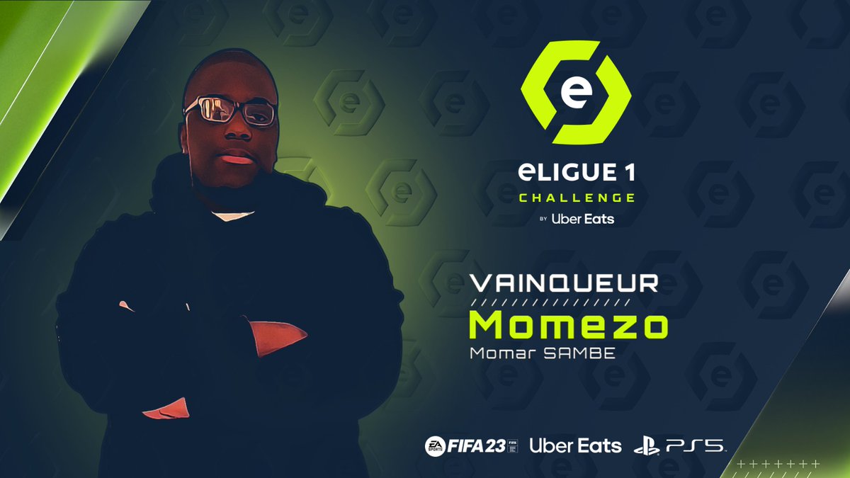 🏆Après une 3ème place l'an dernier, <a href="/ArMomezo/">Momar ⚜️</a> devient le 𝑮𝑹𝑨𝑵𝑫 𝑽𝑨𝑰𝑵𝑸𝑼𝑬𝑼𝑹 de l'#eLigue1Challenge 𝐛𝐲 <a href="/ubereats_fr/">Uber Eats France</a> 2023 !

Félicitation champion 🥇