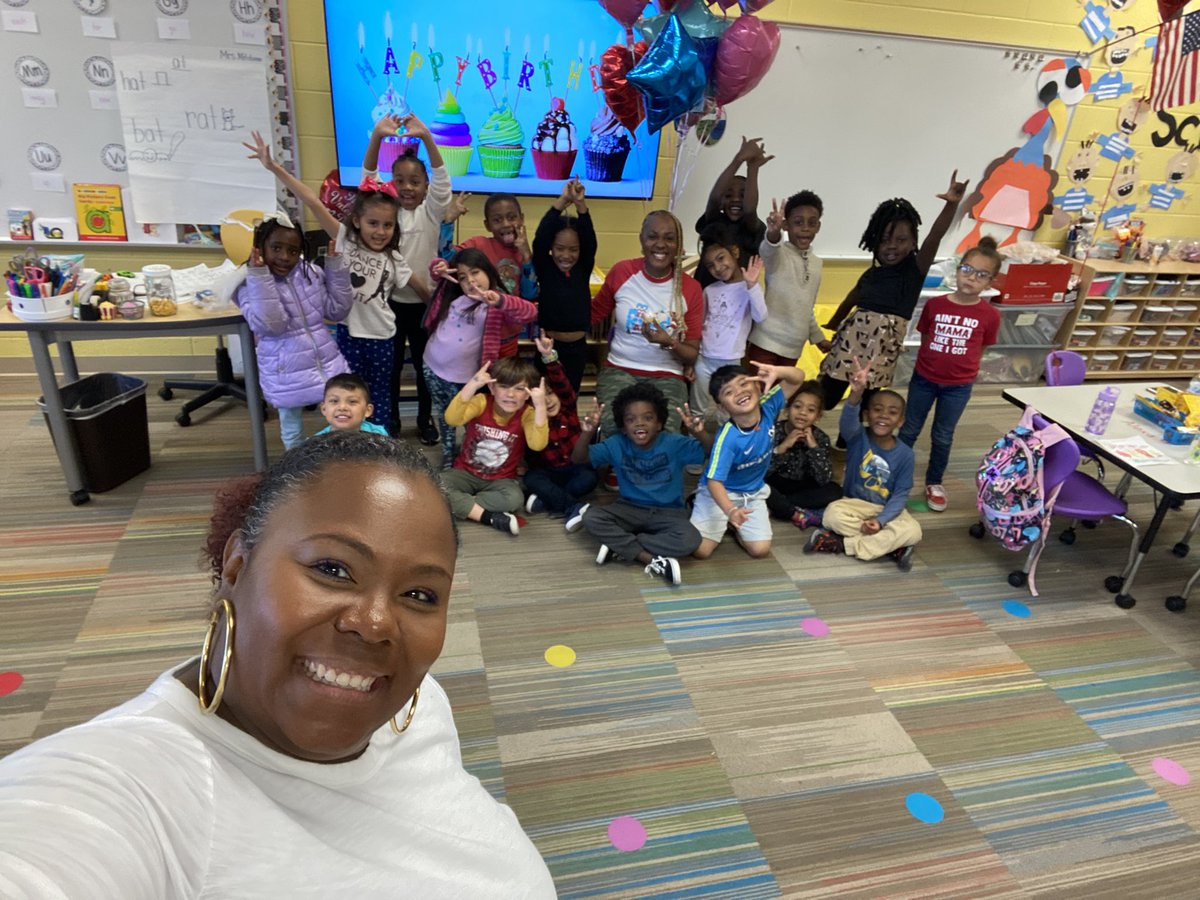 when I walk in class today and my teacher and our students SURPRISE me with cards, balloons, cupcakes and birthday singing for my birthday… #weROCKit #bestKINDERduo #lovemyRockingROCKETS #birthdaySHENANIGANS