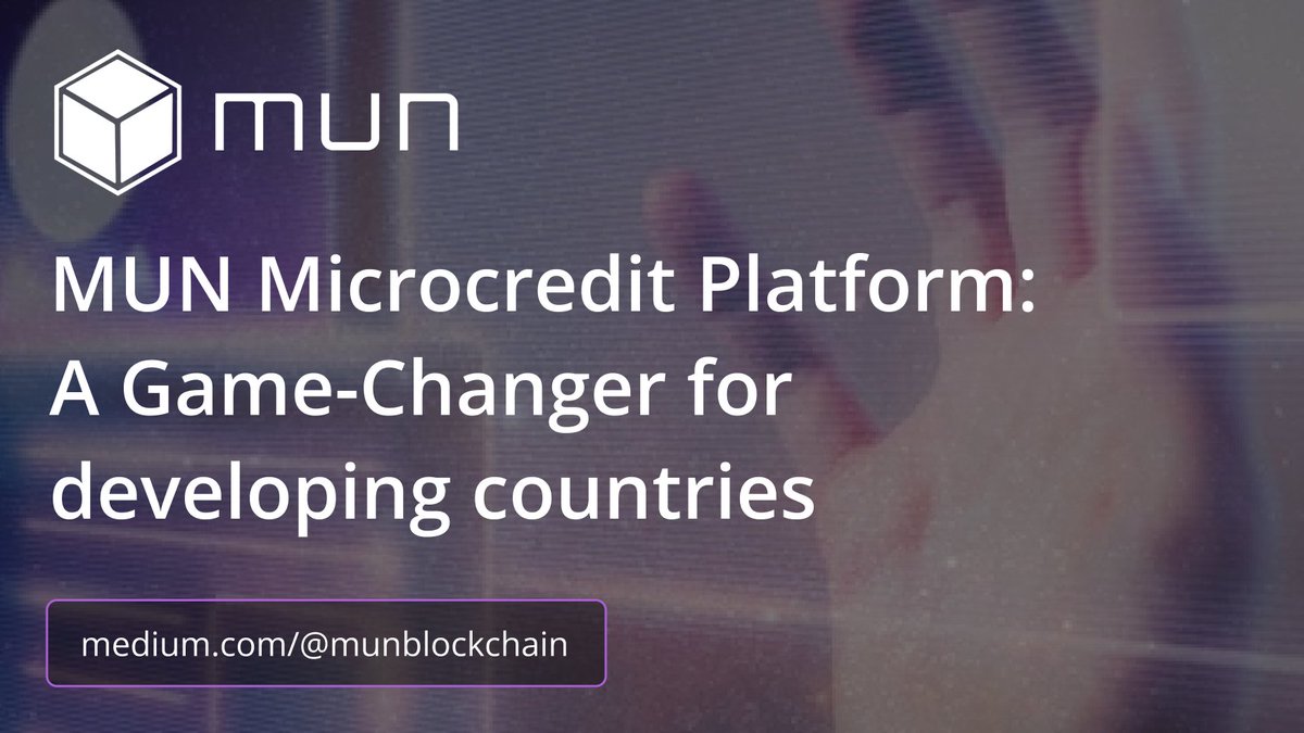 munblockchain's tweet photo. ✨ New Blog Post and Utility Reveal✨

MUN Microcredit Platform:  A Game-Changer for developing countries! Read the blog post: https://t.co/XVM0XiT4Pr

#Microcredit #Cosmos ⚛️ #Cryptocurency #CosmosEcosystem #ToTheMUN #BTC https://t.co/P7qV1ROMvG