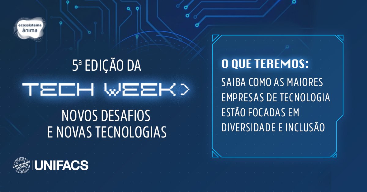 A programação da 5ª edição da Tech Week continua! E hoje, no Dia da Mulher, vamos falar sobre diversidade e inclusão no mercado de Tecnologia, além de contar com a participação especial da Oracle, trazendo muitas novidades.

Não fique de fora! Inscrições: sites.google.com/view/techweek5
