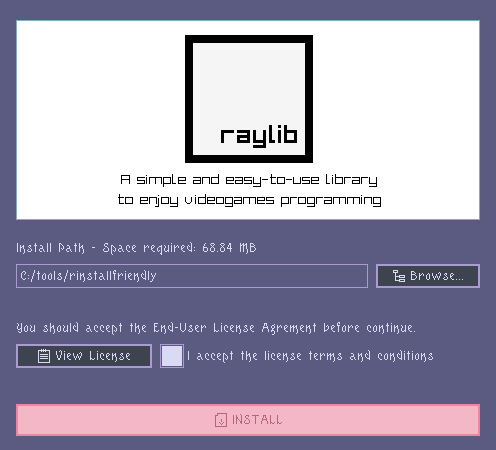 raysan5's tweet photo. Today I implemented a custom file format for my new @raylibtech tool: #rInstallFriendly. Users can edit installer package config files very easely and also localize the installer text! I really like this tool!😄
#raylib #raygui #gamedev #toolsdev #installer #packaging #software https://t.co/ikJGpFlDmz