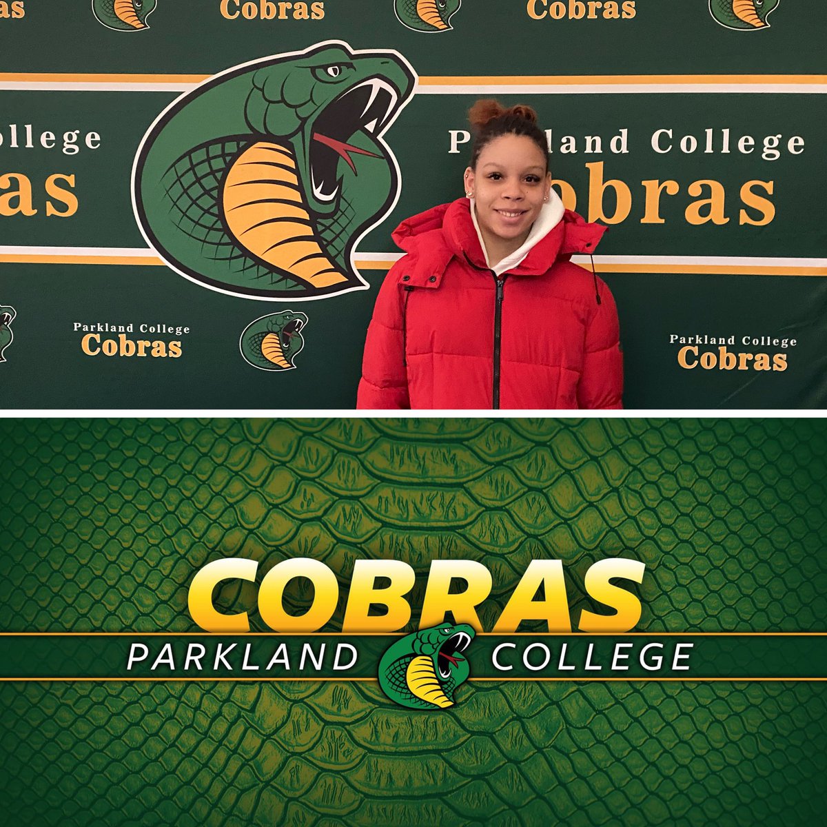 I'm excited to announce my commitment to further my academic and athletic career at Parkland! I want to make a special thank you my coaches, teammates, and family who have supported me throughout my journey. Go Cobra’s🐍💚💛