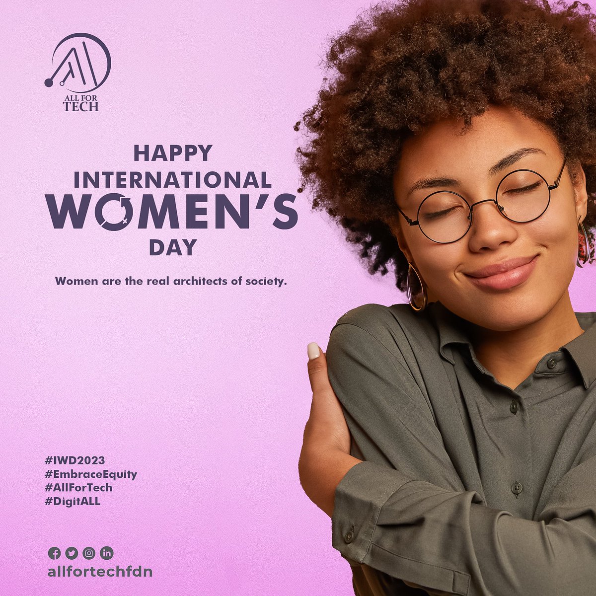 AllForTechFdn's tweet photo. Happy International Women's Day from All For Tech!
We believe that technology can be a powerful tool to promote gender equality and bridge the gap in access to resources and opportunities for women.
#InternationalWomensDay #WomenInTech #AllForTech #GenderEquality #DigitALL https://t.co/4oYGGF0xf4
