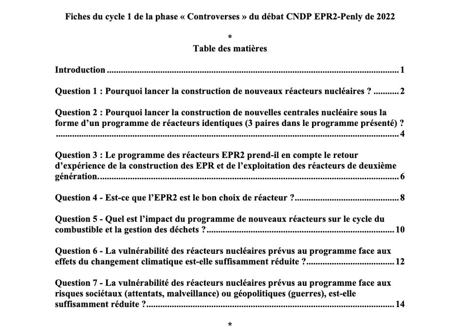 Cycle 1 «Controverses» du débat CNDP EPR2-Penly 2022 : nous publions les réponses de Global Chance aux 7 questions sur les principaux enjeux techniques du programme proposé par EDF. 
➡️ global-chance.org/Fiches-du-cycl…