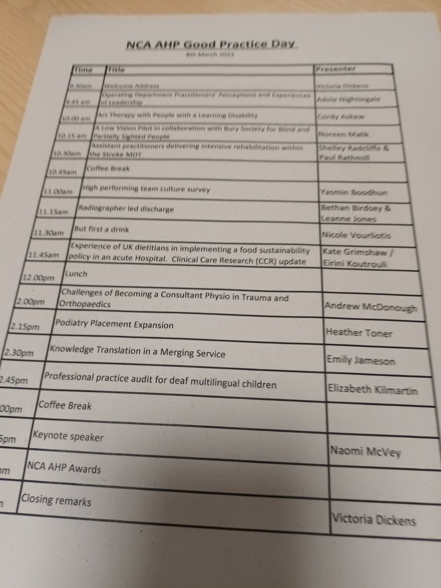 I love being an AHP within NCA, you get to spend the day with all these amazing and inspiring people #NCAAHP23 @Paula_Baker1 @VictoriaDicken4 @ShelleyAtkins01 @tracyleegilbri1 @Shabana00559915 @P_Barratt @sharmainebrail1 @jencosy @johoward78 @P_Barratt @bxphysio