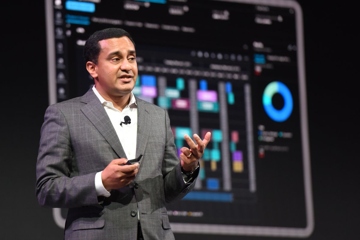C3_AI's tweet photo. Product leader Binu Mathew went into depth on why C3 AI is a leader in #AI applications at #C3Transform23: "We are able to predict lead times for thousands of SKUs, replay the entire history of a part through its lifetime, and we will increase your ability to plan out scenarios." https://t.co/jCPowCPFyL
