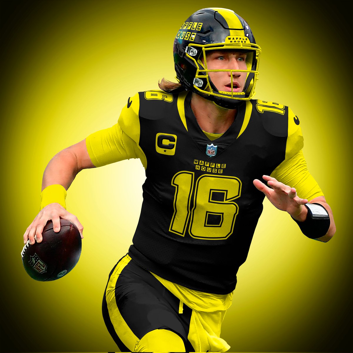 WaffleHCards's tweet image. BREAKING NEWS
After weeks of negotiations,  @Jaguars QB, @Trevorlawrencee, is set to become the highest paid @WaffleHouse spokesman in franchise history 
Per @RobRobGraphics