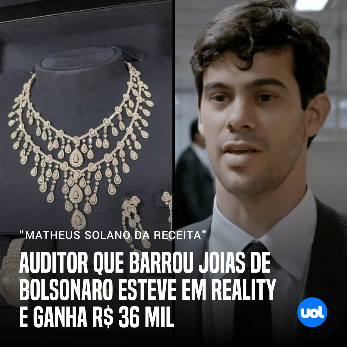 UOLNoticias's tweet photo. ➡ Auditor que barrou joias de Bolsonaro esteve em reality e ganha R$ 36 mil https://t.co/FbEV8srwdf