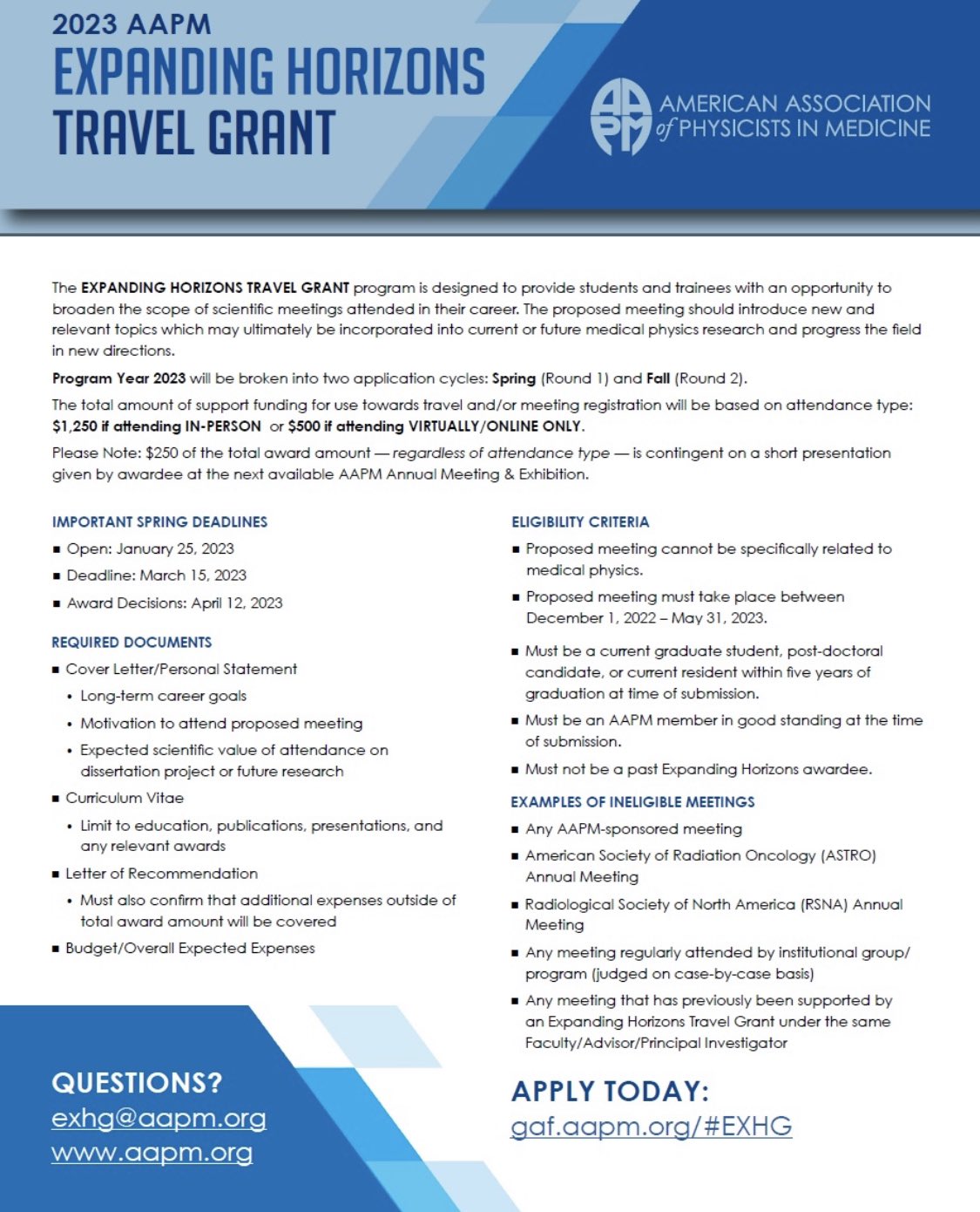 Peter Jermain, PhD on X: &ldquo;The 2023 Expanding Horizons Travel Grant 