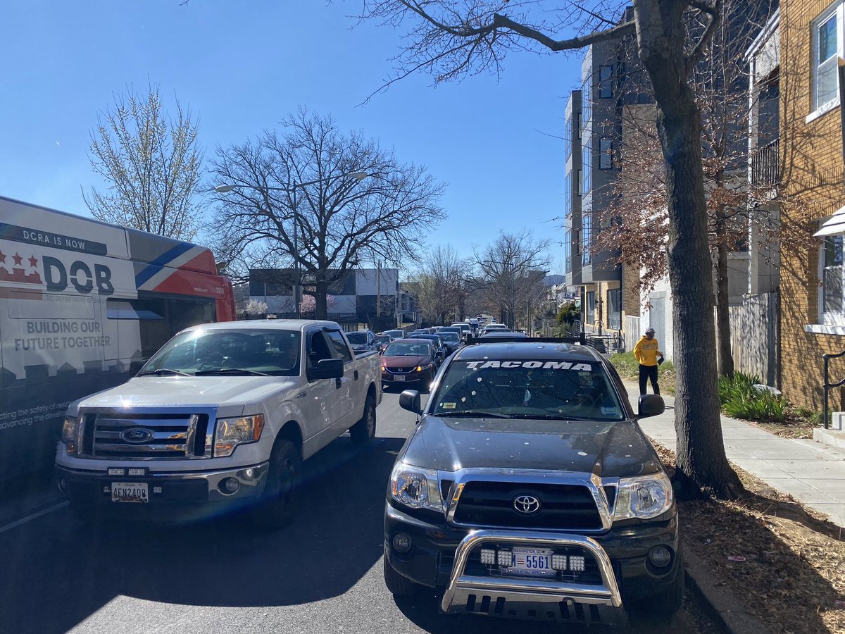 Another day of backed up traffic at Irving and Georgia, NW - exactly where big developers want to build a 9-story-plus-penthouse tower and flood this small street with hundreds of new cars. Imagine being in an ambulance in the back on the way to Children's National Hospital?