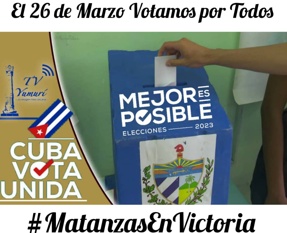 La elección será por un voto unido, como muestra de nuestra democracia.
#YoVotoXTodos #MejorEsPosible 
#MatancerosEnVictoria 
<a href="/SuselyMorfaG/">Susely Morfa González</a> <a href="/mariofsabines/">Mario Sabines Lorenzo</a>  <a href="/gpppmatanzas/">Gobierno Provincial del Poder Popular en Matanzas</a> 
<a href="/GonzalezDaile/">Dailé González Acevedo</a> 
<a href="/AngelaMadayFer1/">Angela Maday Fernández López</a>