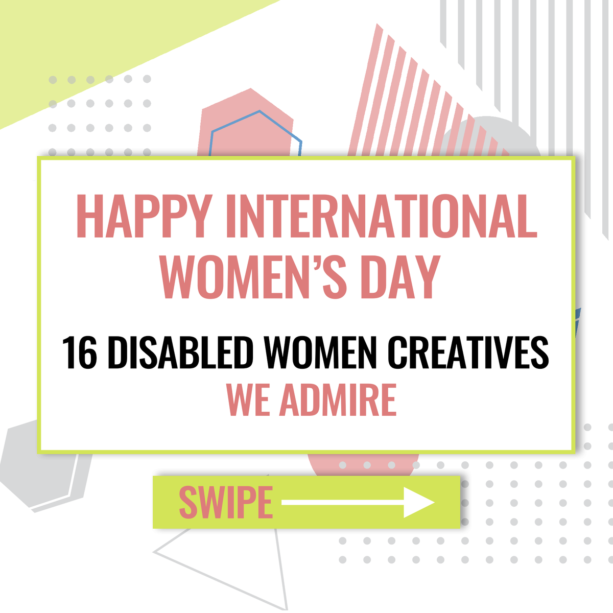 1in4coalition's tweet photo. Happy International Women’s Day!
🧵
#InternationalWomensDay
#IWD2023 #1IN4 #1IN4Coalition #DisabledCreators #DisabledTalent #DisabledArtists #DisabledFilmmakers #WomensHistoryMonth #DisabilityAwareness #Hollywood #DisabledRepresentation #RepresentationMatters https://t.co/Wy1H7iNEmW