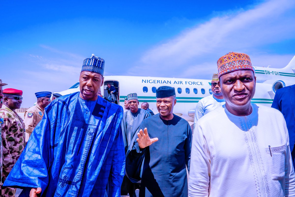 NGRPresident's tweet photo. Vice President @ProfOsinbajo spent his 66th birthday at the Learning Centre of the North East Children's Trust Fund @nect_ng, in Maiduguri, Borno State; built for homeless children orphaned by the insurgency in North-East Nigeria. https://t.co/5VGA74FYNp