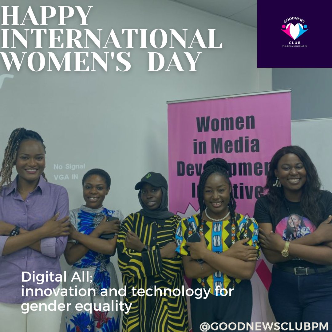 GoodnewspmClub's tweet photo. Happy international women's day 💞💞💞💞
Digital all;
Innovation and technology for gender equality 

#InternationalWomensDay2023 https://t.co/V8GU1TrSOH