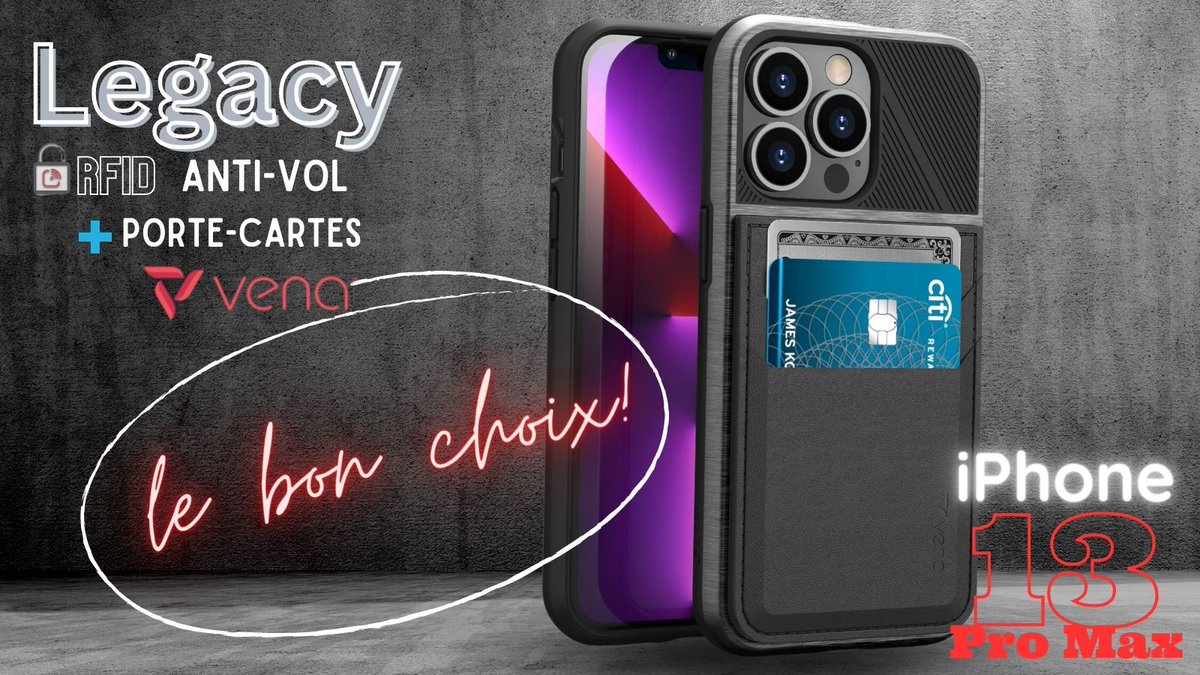 fr_vena's tweet photo. Êtes-vous à la recherche d’une coque qui protègera bien à votre iPhone 13 Pro Max❓ 

👉LEGACY by VENA &amp; profitez de son porte-cartes conçu pour arrêter les scans pirates.

Retrouvez cette super protection sur https://t.co/WH1QPqTRyY

#iphone13case #iphone13max #iphone13maxpro https://t.co/MjfM5Z5WO4