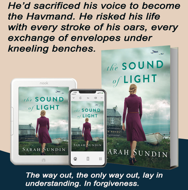 Exquisite. Amazing story of Else & Hemming who both end up doing resistance work and it's all so beautifully entwined and interesting. And dangerous. Meltingly romantic.
More: 
booksyoucanfeelgoodabout.blogspot.com/2023/03/the-so…

#NetGalley #TheSoundOfLight #SarahSundin #BooksYouCanFeelGoodAbout #Christian