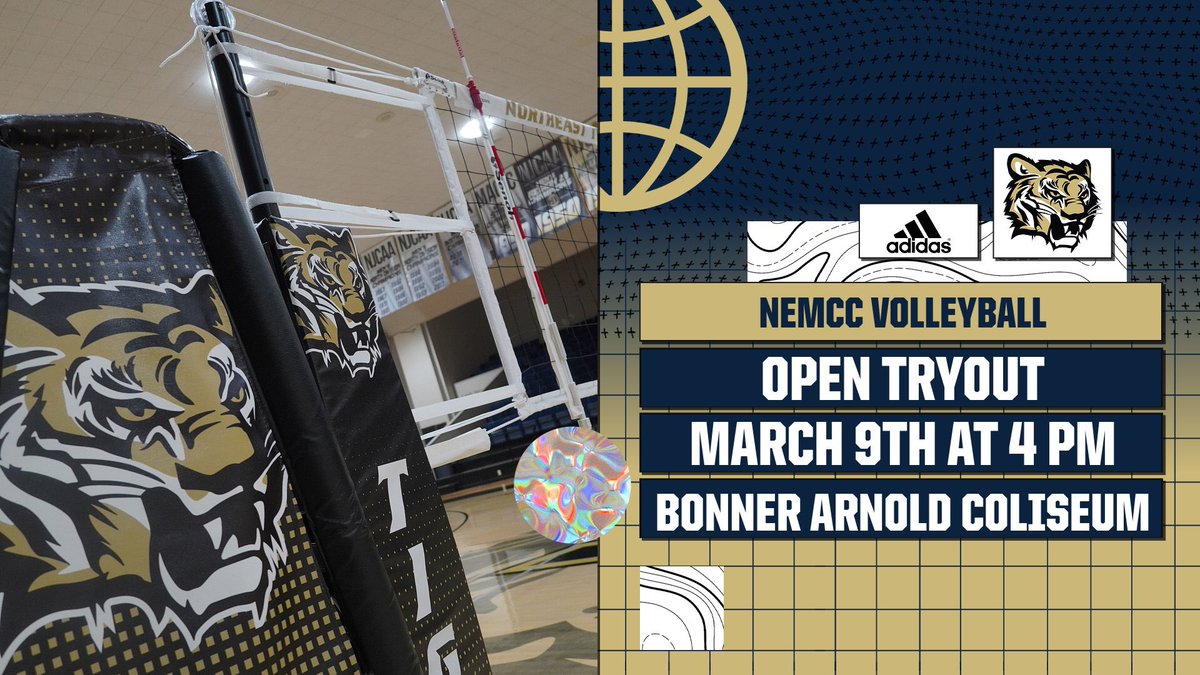 VB | Next step on the path to <a href="/NEMCCVB/">Northeast Volleyball</a>’s inaugural season: TRYOUTS.

#NEMCC rounds out its roster tomorrow (Mar. 9) with an open tryout starting at 4 pm! Registration begins inside Bonner Arnold Coliseum at 3:30 pm.

🐯 #TigerTown