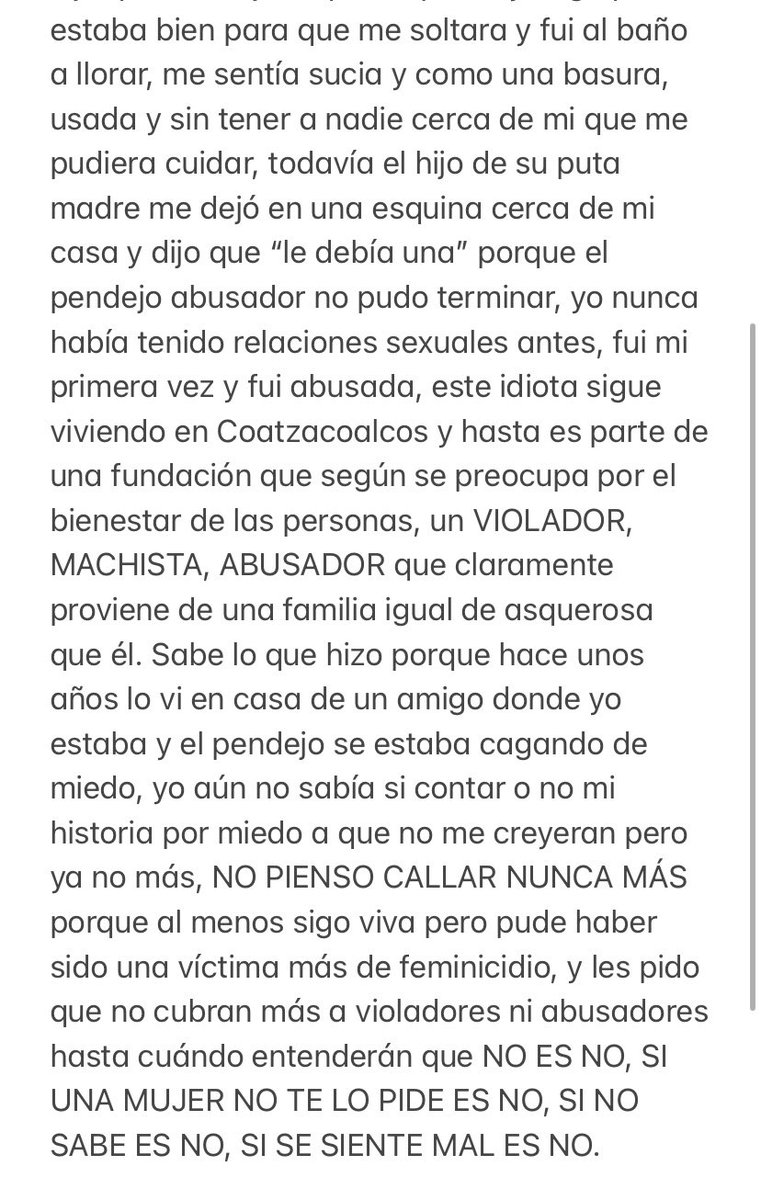 jess_atilano's tweet photo. Voy a hacer público el mayor abuso del que fui víctima y  tantos años pasé con miedo y vergüenza hasta que comencé terapia para sanar el trauma y la herida que me dejó este pendejo y reconocer que nunca fue mi culpa, es un ABUSADOR Y VIOLADOR y ya no me quedaré callada nunca más. https://t.co/qwoAXDn4hV