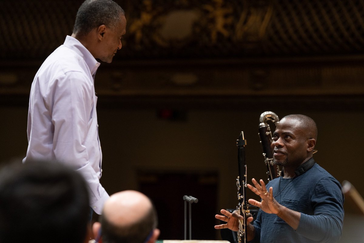 tobyoft's tweet photo. Shots from @BostonSymphony rehearsal today with @mcgillab (clarinets) &amp; Thomas Wilkins, (conductor).  Davis’ Concerto: “You Have the Right to Remain Silent”, is EXTREMELY moving.  Concerts this week are Thursday, Friday, &amp; Saturday - hope you can make it!! https://t.co/7gQdRKFuXS