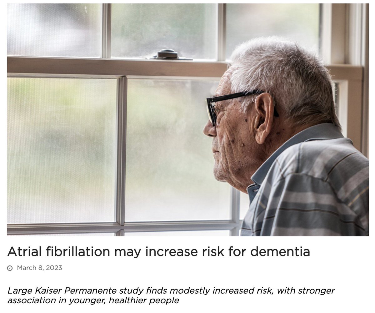 Kaiser Permanente Research NorCal (@kpdor) on Twitter photo Adults with #Afib had a 13% greater risk of #dementia, with stronger association seen in younger, healthier adults. New from <a href="/asgmd1/">Alan Go</a> <a href="/KPDOR/">Kaiser Permanente Research NorCal</a> <a href="/kpnorcal/">KPNorthernCal</a> <a href="/PermanenteDocs/">PermanenteDoctors</a> <a href="/KPSCalResearch/">Kaiser Permanente Research</a> <a href="/NishaKidneyDoc/">Nisha Bansal MD</a> <a href="/UWMedicine/">UW Medicine</a> in <a href="/JAHA_AHA/">JAHA</a> #CardioTwitter
Story: ibit.ly/fFxW Adults with #Afib had a 13% greater risk of #dementia, with stronger association seen in younger, healthier adults. New from <a href="/asgmd1/">Alan Go</a> <a href="/KPDOR/">Kaiser Permanente Research NorCal</a> <a href="/kpnorcal/">KPNorthernCal</a> <a href="/PermanenteDocs/">PermanenteDoctors</a> <a href="/KPSCalResearch/">Kaiser Permanente Research</a> <a href="/NishaKidneyDoc/">Nisha Bansal MD</a> <a href="/UWMedicine/">UW Medicine</a> in <a href="/JAHA_AHA/">JAHA</a> #CardioTwitter
Story: ibit.ly/fFxW