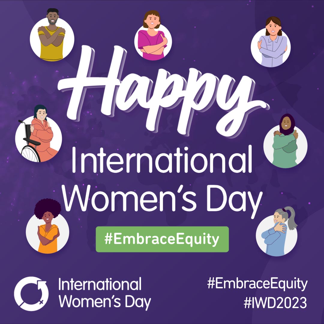Happy International Women's Day! Today we celebrate women around the world, past &amp; present.  Together we can forge women's equality. Collectively we can all #EmbraceEquity. #IWD2023