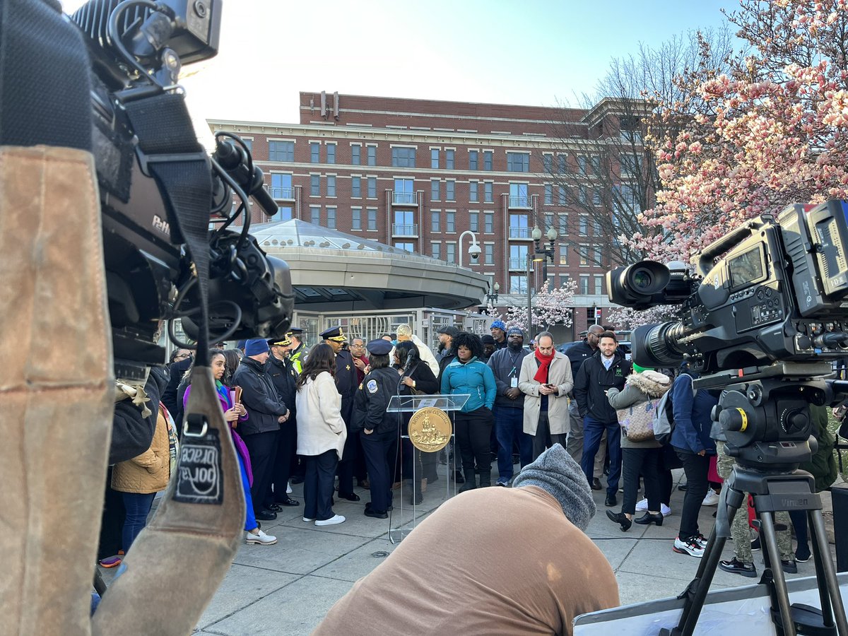 Waiting for <a href="/MayorBowser/">Mayor Muriel Bowser</a> at the Georgia Ave-Petworth Metro station for a neighborhood public safety walk.