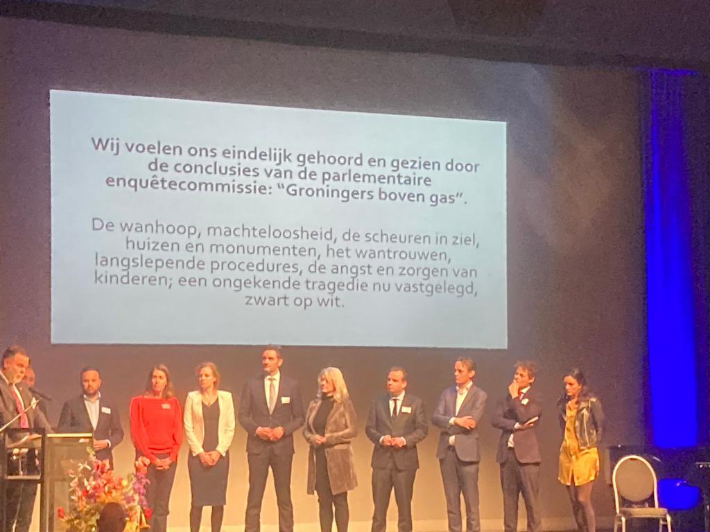 Namens alle volksvertegenwoordigers in Groningen werd vanavond een verklaring afgegeven aan alle woordvoerders gaswinning van de Tweede Kamer. Een EIS om alle aanbevelingen uit het rapport van de parlementaire enquête over te nemen: oplossingen en perspectief voor Groningers.