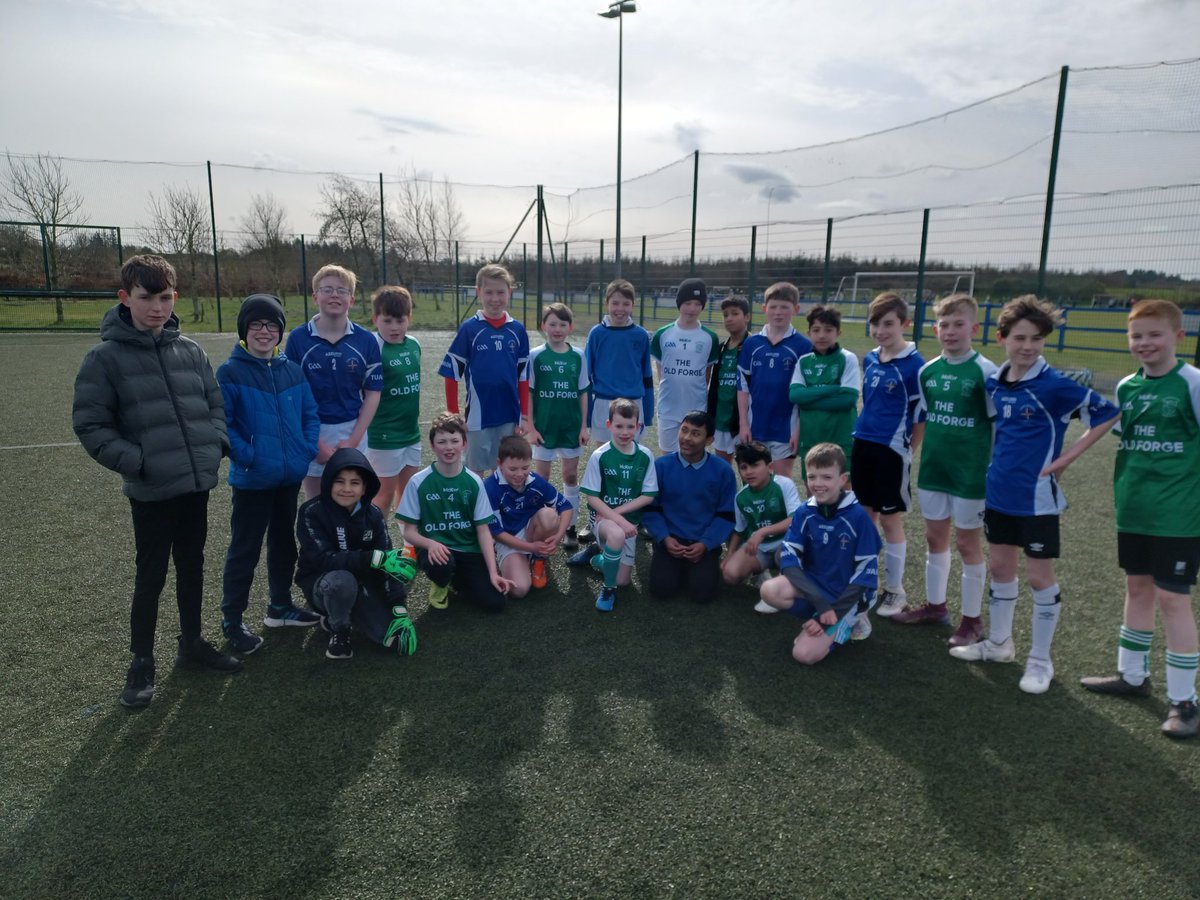 Great day out at <a href="/faischools/">FAI Schools</a> blitz today, 2 wins, 2 loses, 2 friendlys, all happy. Thanks to Liam and Heather in the Old Forge for the lovely  new jerseys.