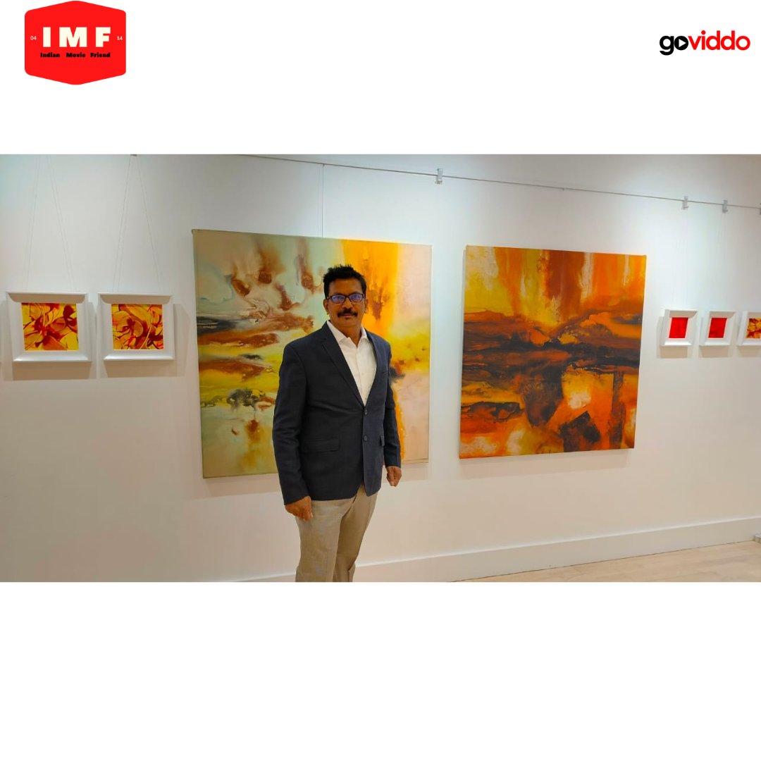 IndianMovieFrnd's tweet photo. We are glad to announce the opening of our exhibition. It was inaugurated Hon. Dr. M N Nandakumara who is also head of The Bhavan, London . 
Do visit The "Abstract Painting Exhibition - Modern and Contemporary Indian Art" by Sanjay Kalbhor. 
 https://t.co/yAeVnFkvRT for details. https://t.co/fkXUdGGWya