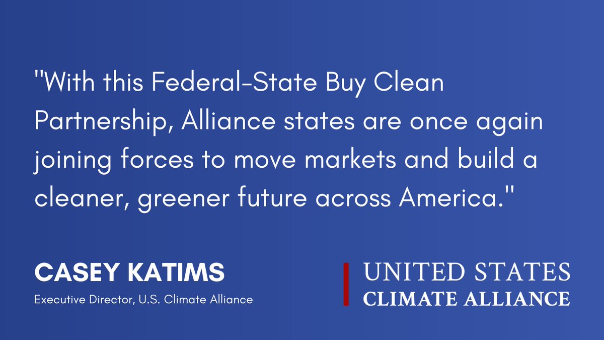 U.S. Climate Alliance (@usclimate) on Twitter photo BREAKING: <a href="/WhiteHouse/">The White House</a> launches new Federal-State Buy Clean Partnership to bolster collaboration & use of low-carbon construction materials.
To kickstart this effort, we’re providing targeted assistance to states.
More ➡️ bit.ly/Alliance-Buy-C… BREAKING: <a href="/WhiteHouse/">The White House</a> launches new Federal-State Buy Clean Partnership to bolster collaboration & use of low-carbon construction materials.
To kickstart this effort, we’re providing targeted assistance to states.
More ➡️ bit.ly/Alliance-Buy-C…