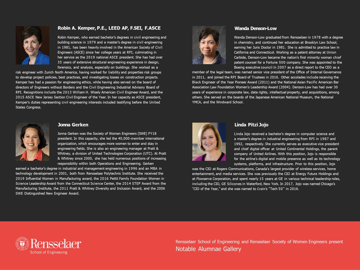 Get to know some of the many incredible notable RPI alumnae in celebration of #WomensHistoryMonth! Through their achievements each one of these inspiring women and so many others have left a lasting impact on RPI School of Engineering students!  #RoleModels 3/3