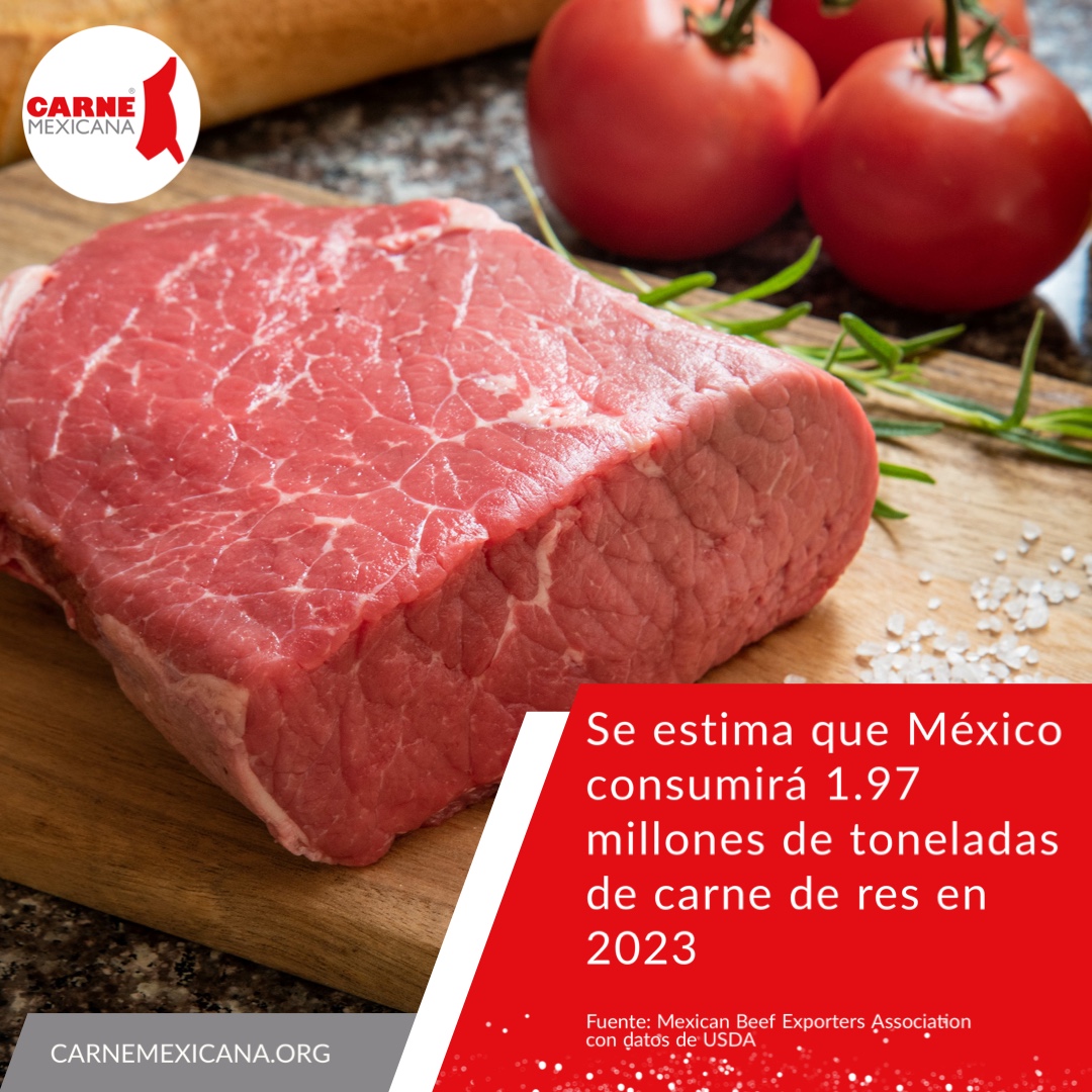 Se estima que México consumirá 1.97 millones de toneladas de carne de res en 2023, según datos del USDA #beefdata #datosdecarne #datosestadisticos #datoscuriosos #usda