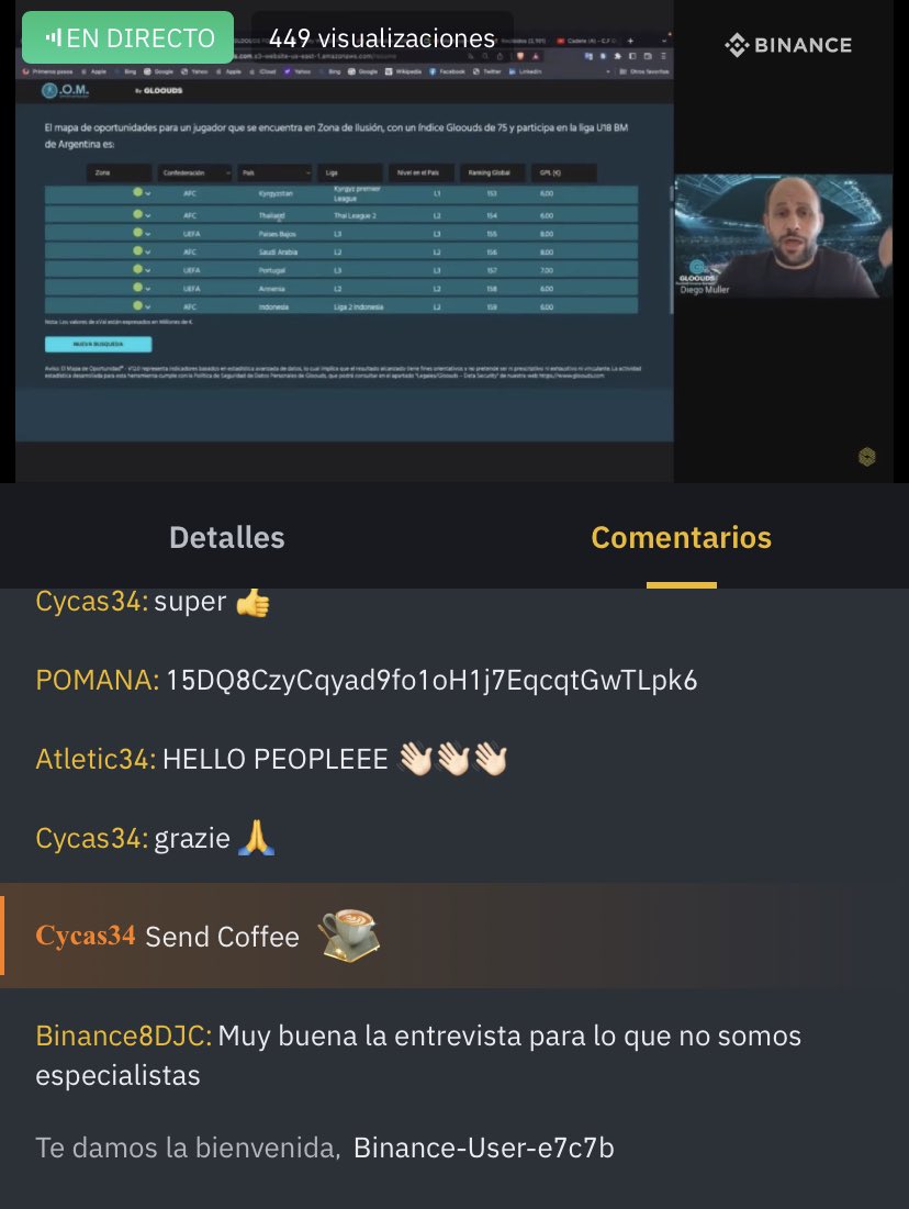 gloouds's tweet photo. Gracias al equipo de @BinanceArg  por su reciente charla con @gloouds.
Fue una oportunidad valiosa para conocer más sobre nuestra visión y modelo de negocio.

#futbol #techinnovation #binance #gloouds. https://t.co/1Y927dnycw