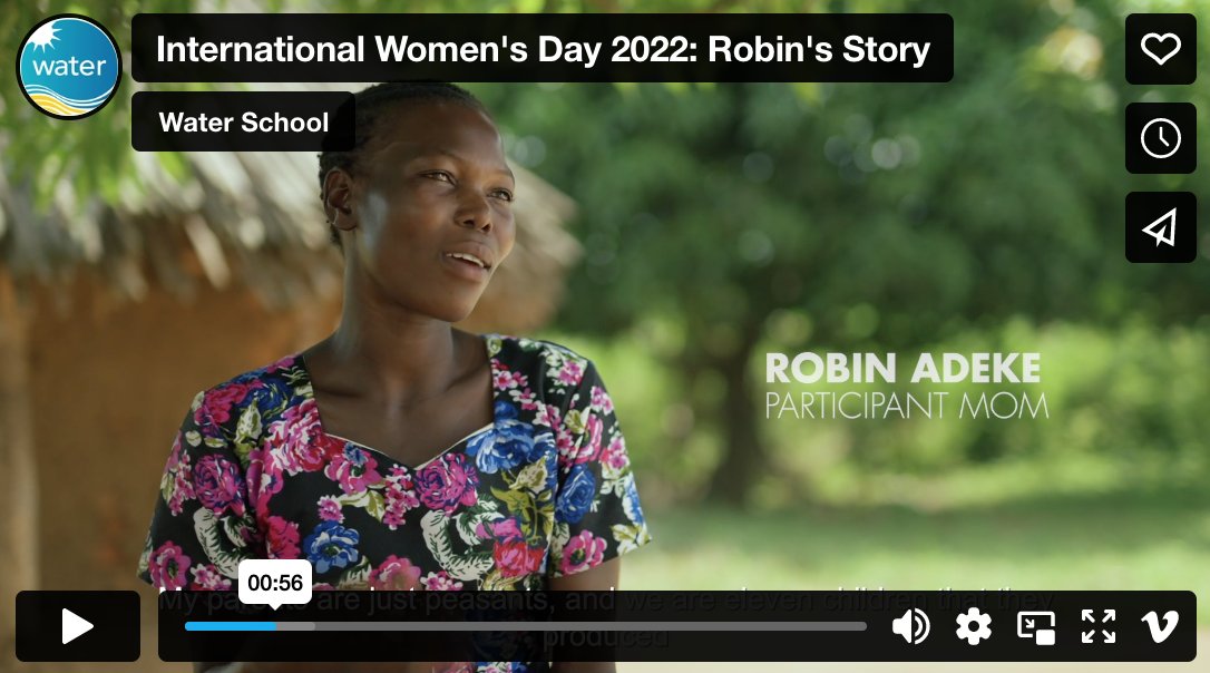 This #InternationalWomensDay watch Robin's story. Through our GIRL+ program, we provide the support a vulnerable girl/adolescent mother needs to complete her education, so that she can secure a better future for herself, her child and her community. buff.ly/3bxg48h