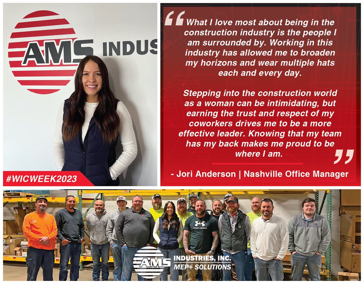 AmsIndInc's tweet photo. 👷‍♀️ #WomenInConstruction #WicWeek2023 #MepEngineering #WeDoThatToo 👷‍♀️ https://t.co/PIgpGo09mj