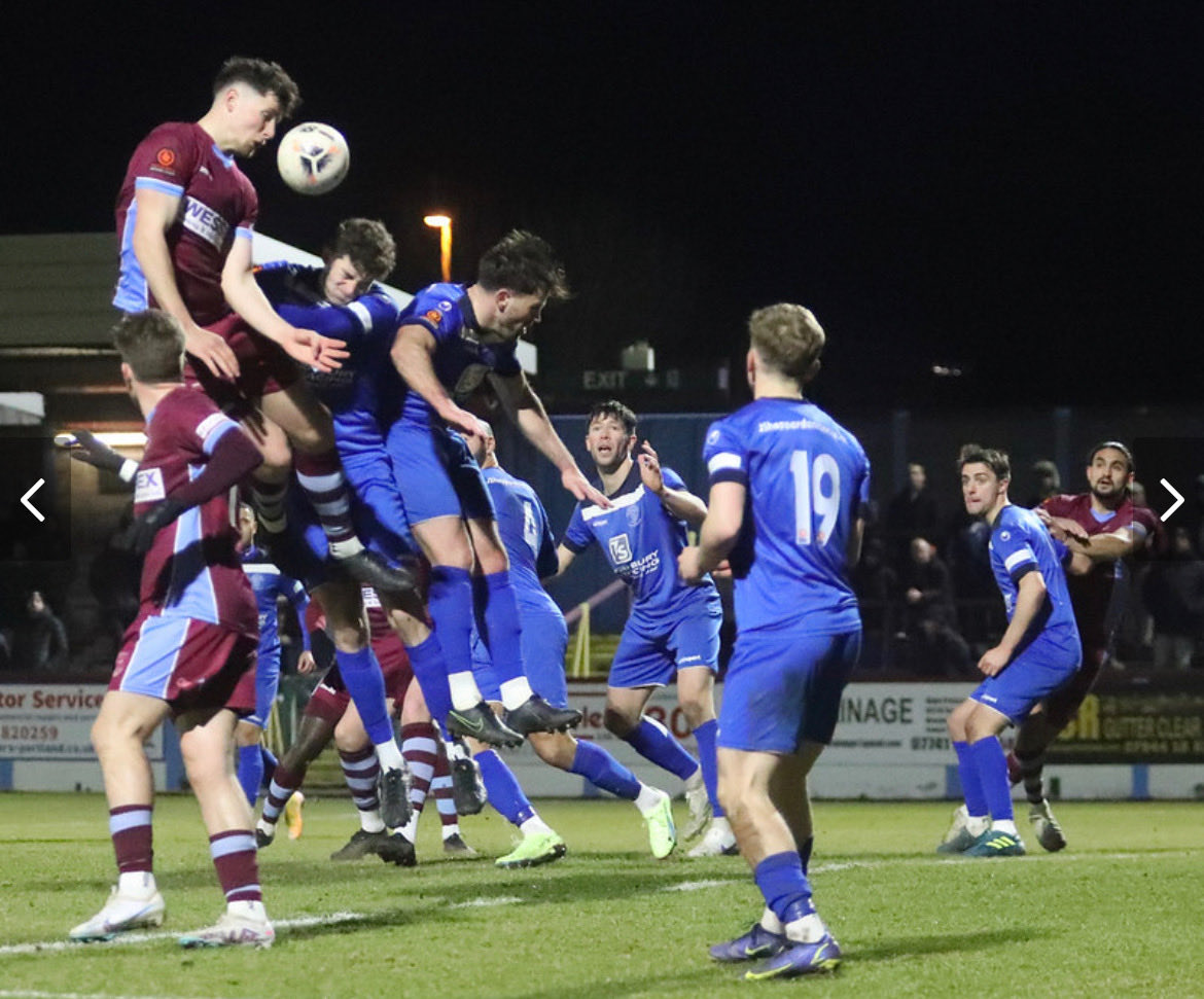 Alexwill1293's tweet photo. Bren out-jumping half the Chippenham defence for Weymouth last night 👍 https://t.co/pFXjeAMUdM