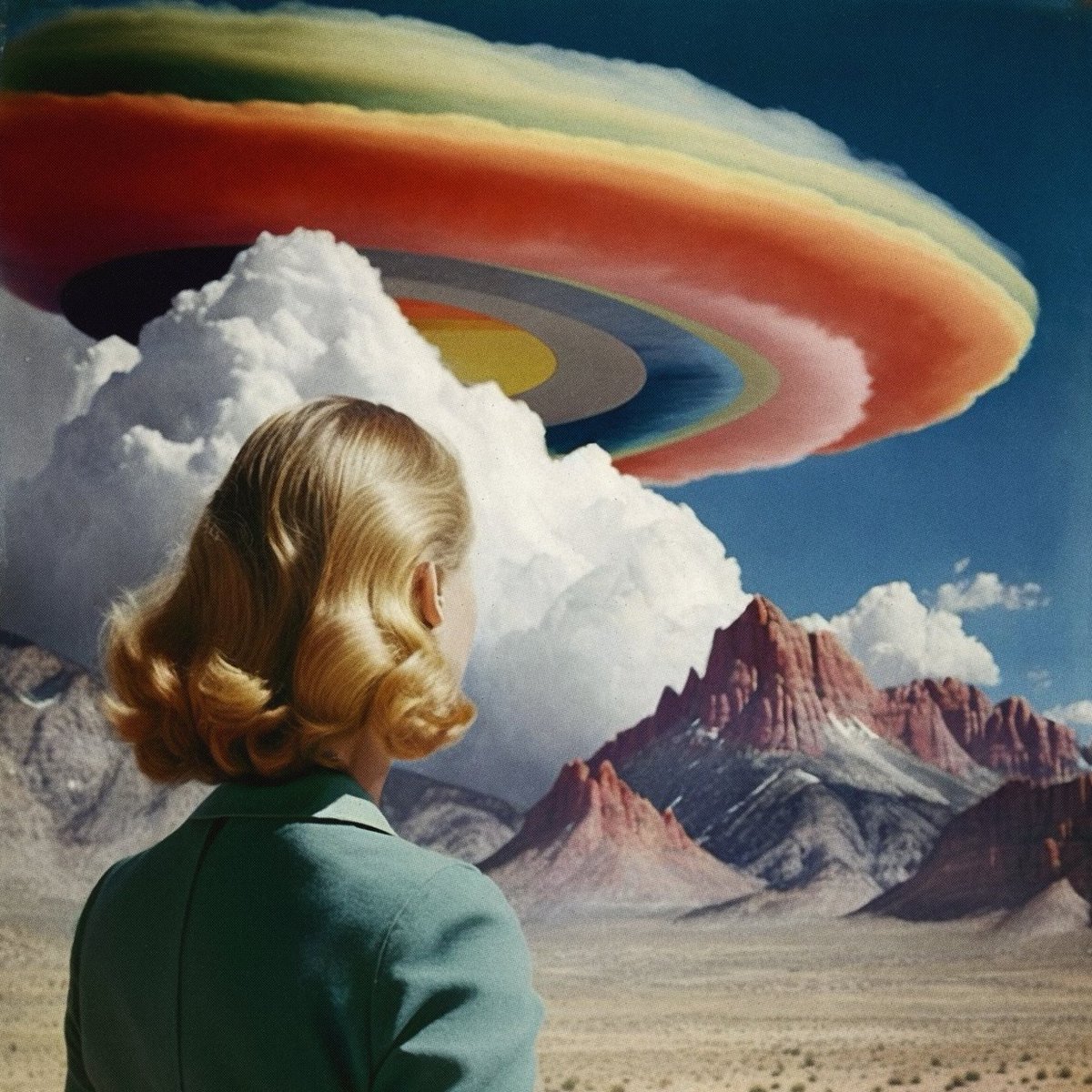 Invisible_Realm's tweet image. Gm. A rainbow cloud reminds us of the soul&apos;s true colors, refracted by life&apos;s ephemeral trials, illuminating our journey towards self-discovery. 
Formation 14. Reserve 0.222E One of the last two pieces from the Frist Wave ☁️🛸. #metaphysics #rainbow #prisms #refraction #aiart