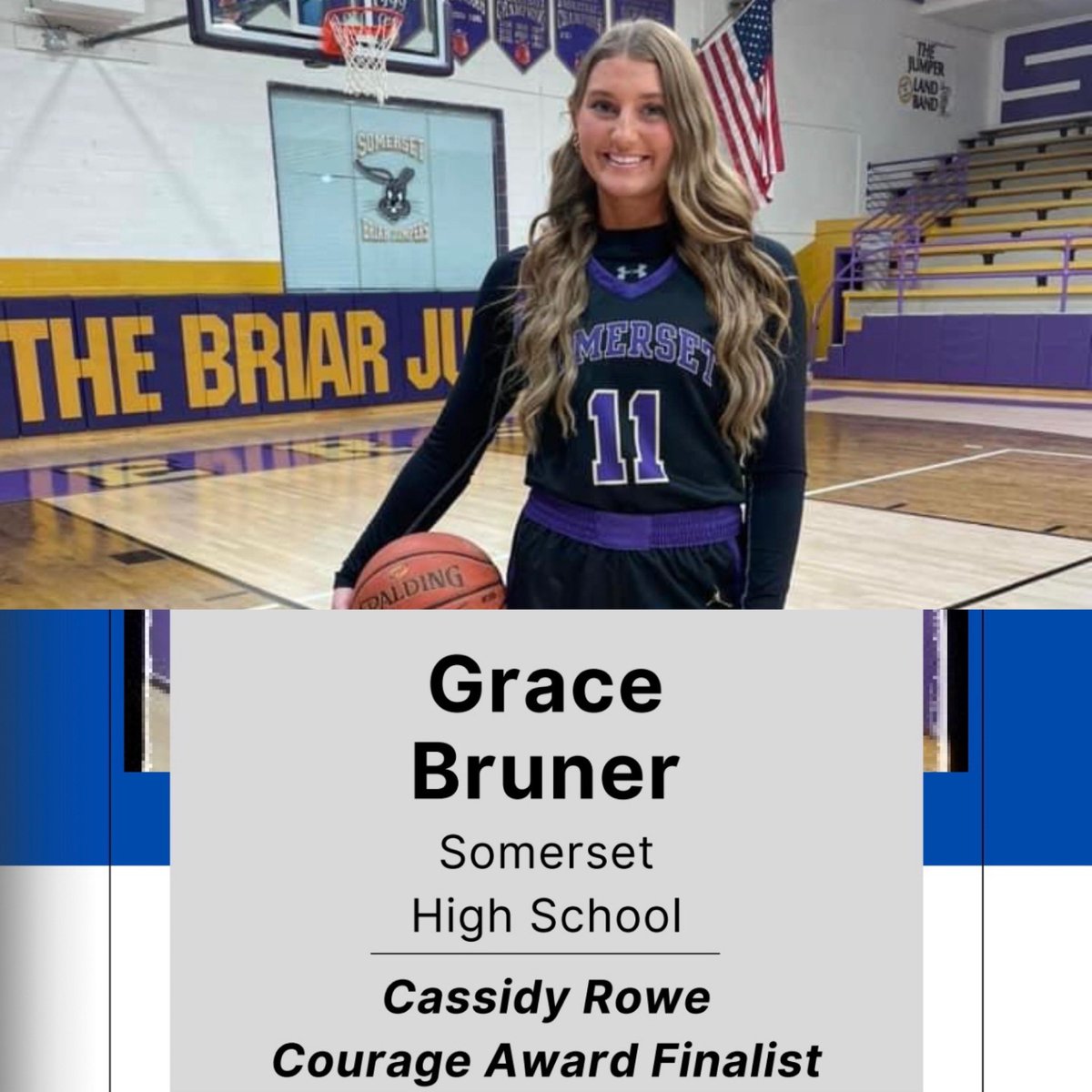 BethyCheer's tweet image. Congrats @graceebruner !   You overcame two ACL tears and fought back to be the leading scorer on both your soccer and your basketball teams every season you were able to play!  💜💛  @riseupsports1