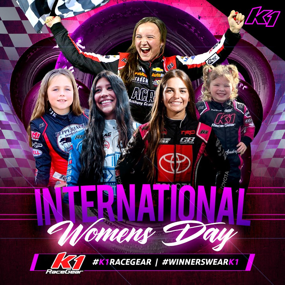 Happy International Women’s Day to all women! A day to celebrate her. We are fortunate to have many great #K1RaceGear female drivers as well as some very special women on staff - Mackena, Kelli and Susan! #K1RaceGear #WomenWearK1