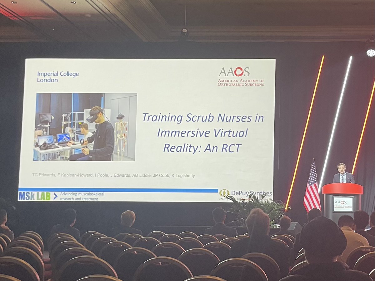 Alex Liddle (@adliddle) on Twitter photo Great to see <a href="/edwards_tomc/">Thomas Edwards</a> @msklab1 presenting his important work on surgical training at #aaos2023 Las Vegas. So important to consider the whole team when promoting patient safety in the operating theatre Great to see <a href="/edwards_tomc/">Thomas Edwards</a> @msklab1 presenting his important work on surgical training at #aaos2023 Las Vegas. So important to consider the whole team when promoting patient safety in the operating theatre