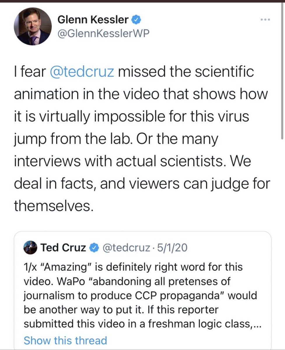 BraunKen's tweet image. Careful work of WaPo fact checkers is never finished. * “careful” = “uncritically regurgitate what favored sources tell you &amp;amp; use as weapon vs those you don’t like.” #lab_leak_theory #lab_leak #FauciEmails #TwitterFiles #Disinformation #COVID19 #CovidIsNotOver