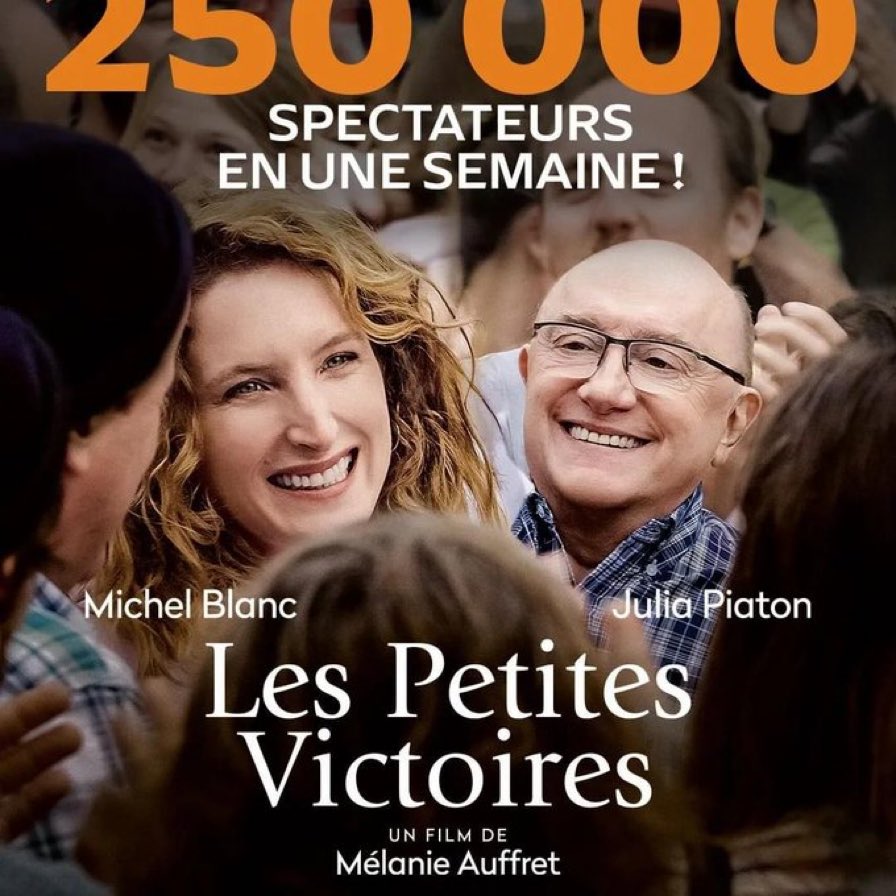 Superbe démarrage pour #LesPetitesVictoires de @MelanieAuffret qui cumule 250.000 entrées au terme de sa 1ère semaine sur 365 copies/422 écrans. cc @Zinc_cinema