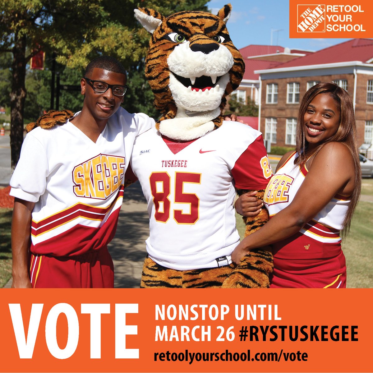 TU students, alumni and supporters—call your crew! Develop your large voting team that includes extended family members, friends, co-workers, church family, Greek brothers, and sisters, etc. VOTE TODAY at retoolyourschool.com/vote #RYSTUSKEGEE
