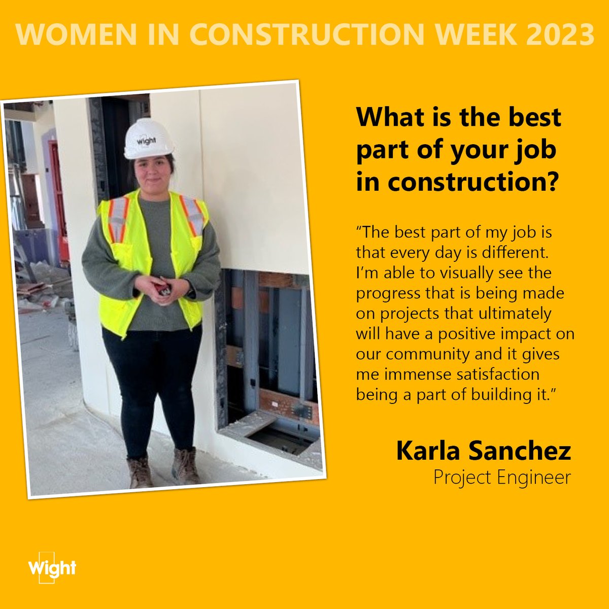 wightco's tweet photo. We’re Celebrating Women in Construction Week by showcasing a few of our own.  We asked the women on our Wight Construction Team to tell us about their unique career paths.
#wicweek23 #wicweek #25yearsofwicweek #manypathsonemission https://t.co/WXdIGkhPC5
