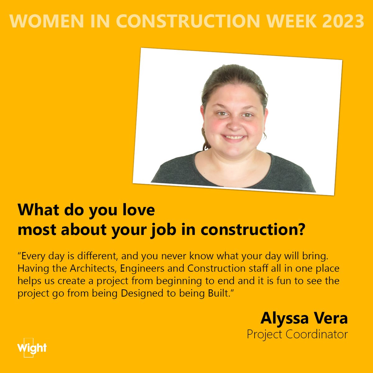 wightco's tweet photo. We’re Celebrating Women in Construction Week by showcasing a few of our own.  We asked the women on our Wight Construction Team to tell us about their unique career paths.
#wicweek23 #wicweek #25yearsofwicweek #manypathsonemission https://t.co/WXdIGkhPC5