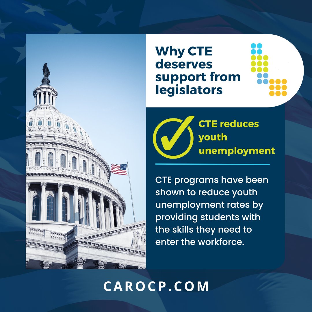 By investing in CTE, legislators can help reduce youth unemployment and improve the economic prospects of their communities. This can have a positive impact on local businesses and the overall economy. #CAROCP #CTEinCA