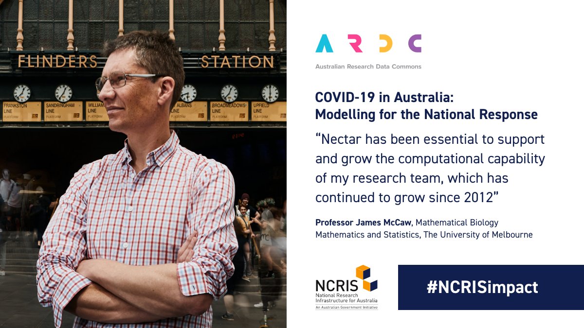 ARDC_AU's tweet photo. When the #COVID19 pandemic hit, Prof James McCaw could rapidly scale up modelling to inform Australia's response using the ARDC's @nectar_cloud. This is an example of the impact of Australia's national infrastructure, supported by NCRIS. More> https://t.co/SUR4slqmdu
#NCRISimpact https://t.co/kKkVFX74Xc